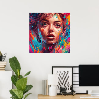 Farbenfrohe Abstrakt lebendige Illustration Poster