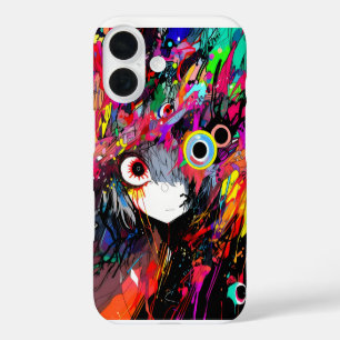 Farbenfrohe Abstrakte Anime Girl iPhone 16 Hülle