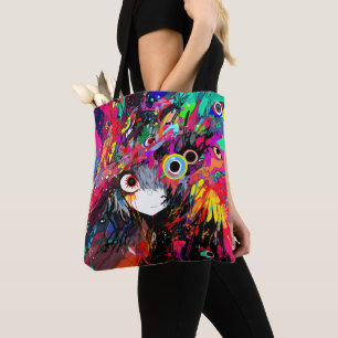 Farbenfrohe Abstrakte Anime Girl Tasche