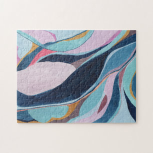 Farbenfrohe abstrakte Aquarell-Kunst-Puzzle