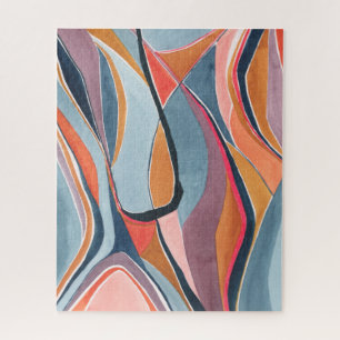 Farbenfrohe abstrakte Aquarell-Kunst-Puzzle