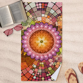 Farbenfrohe Abstrakte Art Mandala Mosaik Strandtuc Strandtuch