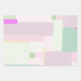 Farbenfrohe Abstrakte Art Pastell Wrapping Paper Geschenkpapier Set