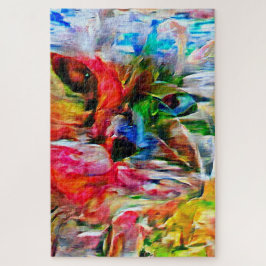 Farbenfrohe Abstrakte Ausdrucksform Cat Art Print