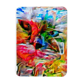 Farbenfrohe Abstrakte Ausdrucksform Cat Art Print Magnet