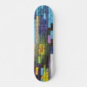 Farbenfrohe Abstrakte Backsteinkunst Skateboard