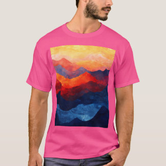 Farbenfrohe Abstrakte Berge aktiv T-Shirt