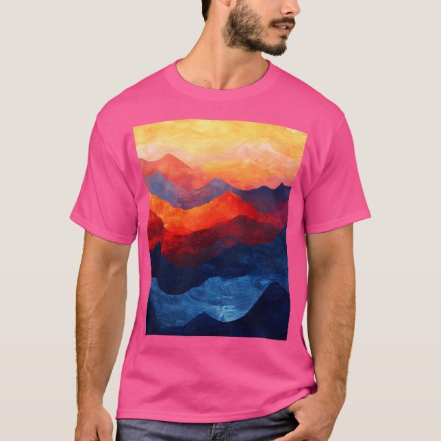 Farbenfrohe Abstrakte Berge aktiv T-Shirt (Vorderseite)