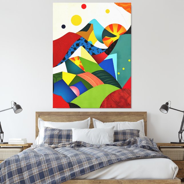 Farbenfrohe Abstrakte Berge Leinwanddruck (Insitu (Schlafzimmer))
