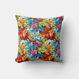 Farbenfrohe Abstrakte Blätter Kissen