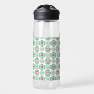 Farbenfrohe abstrakte blau/braun/tan Medaille Trinkflasche
