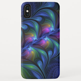 Farbenfrohe Abstrakte blaurosa grünes Fraktal Case-Mate iPhone Hülle