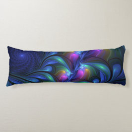 Farbenfrohe Abstrakte blaurosa grünes Fraktal Seitenschläferkissen