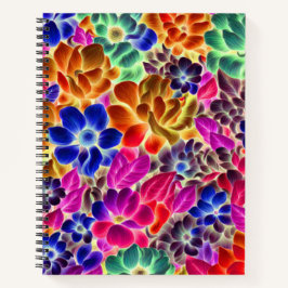 Farbenfrohe Abstrakte Blume #887 - Spiral Notebook Notizbuch