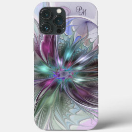 Farbenfrohe Abstrakte Blume des modernen Fraktals Case-Mate iPhone Hülle