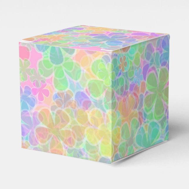 Farbenfrohe Abstrakte Blume Elegantes modernes Tem Geschenkschachtel (Vorderseite)