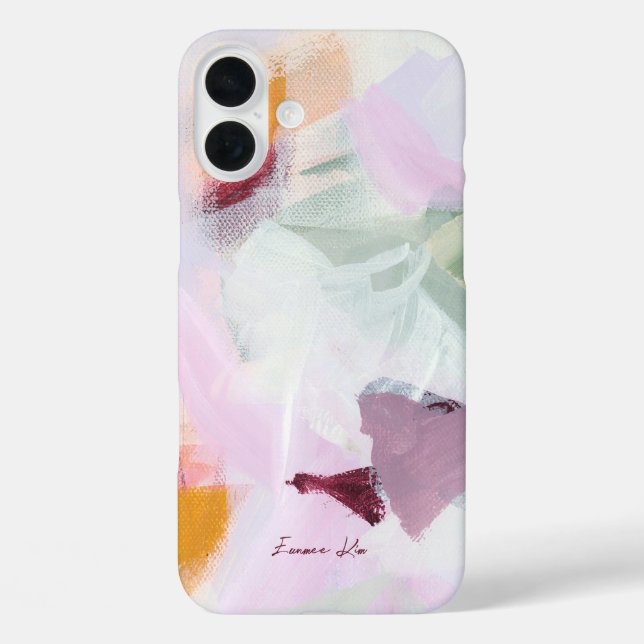 Farbenfrohe Abstrakte Blumenkunst Ihr Name iPhone 16 Plus Hülle (Rückseite)