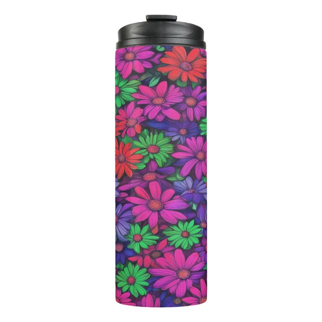 Farbenfrohe Abstrakte Blüte #201 - Thermosbecher (Vorderseite)