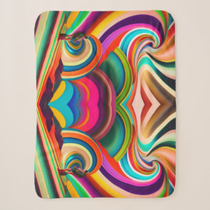 Farbenfrohe Abstrakte Bonnaroo-Inspiriert Sherpa B Sherpadecke