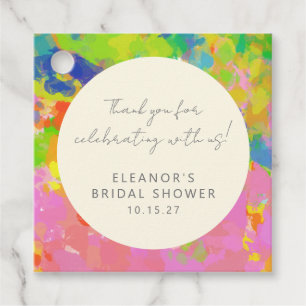 Farbenfrohe abstrakte Bridal Shower individuelle D Geschenkanhänger