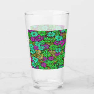 Farbenfrohe Abstrakte Daisies #27 Glas