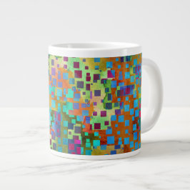 Farbenfrohe Abstrakte digitale Kunst mit Platz Jumbo-Tasse