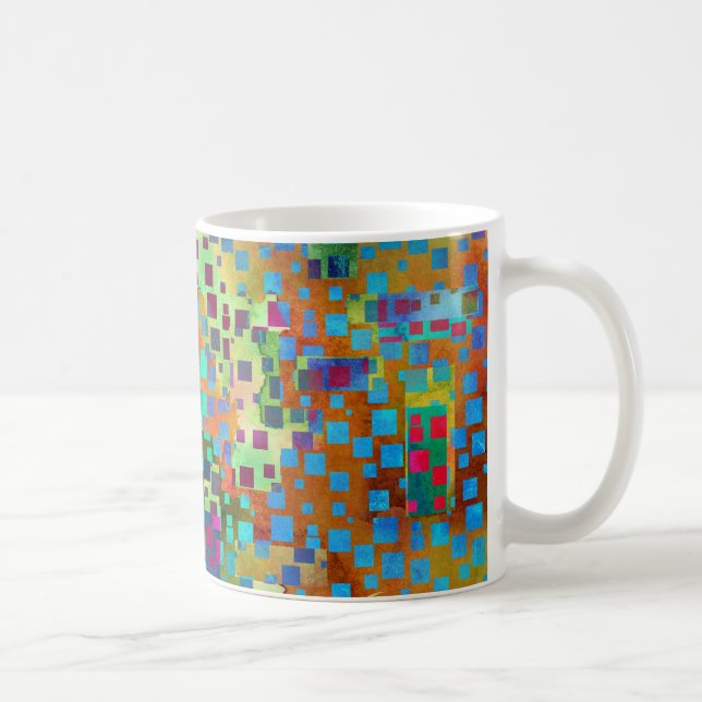 Farbenfrohe Abstrakte digitale Kunst mit Platz Kaffeetasse (Rechts)