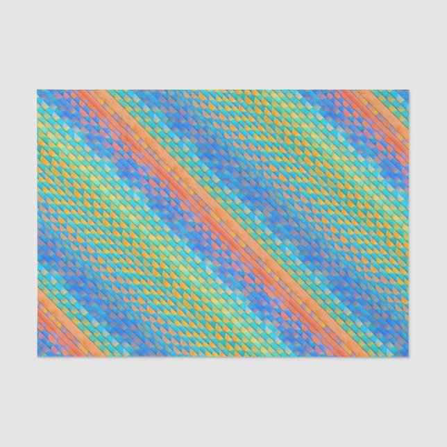 Farbenfrohe Abstrakte, digitale Muster Seidenpapier (Vorderseite)