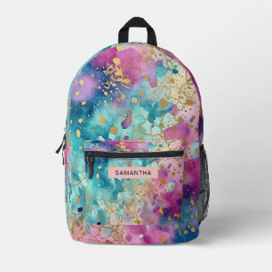 Farbenfrohe Abstrakte Farbe Spritzer Art (18) Bedruckter Rucksack