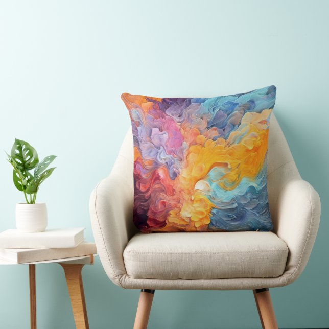 Farbenfrohe Abstrakte Farbe Spritzer Art (8) Kissen (Stuhl )