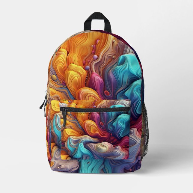 Farbenfrohe Abstrakte Farbe Spritzer Art (9) Bedruckter Rucksack (Vorderseite)
