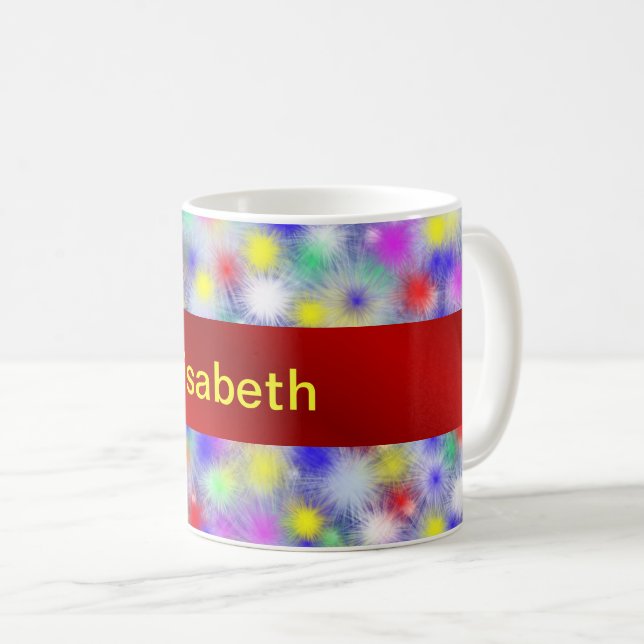 farbenfrohe abstrakte farbige Gestaltung Kaffeetas Kaffeetasse (VorderseiteRechts)