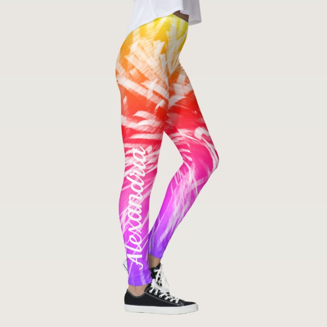 Farbenfrohe Abstrakte Feuerwerke Fotografie Leggings (Rechts)