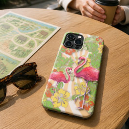 Farbenfrohe Abstrakte Flamingo & Floral Case-Mate iPhone Hülle