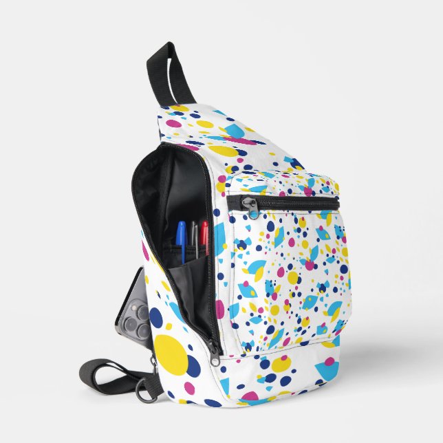 Farbenfrohe abstrakte Formen. Crossbody Bag (Offen)