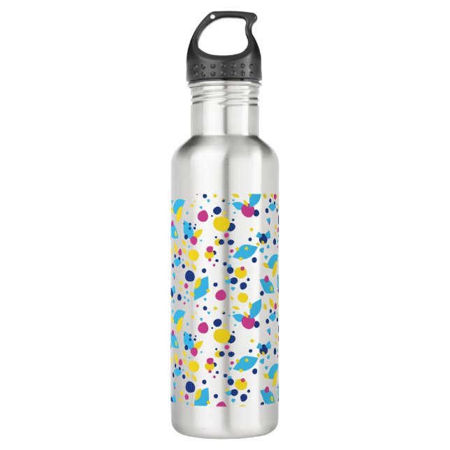 Farbenfrohe abstrakte Formen. Edelstahlflasche (Vorderseite)