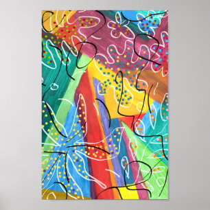 Farbenfrohe Abstrakte Formen - Lebhafte Kunst Poster