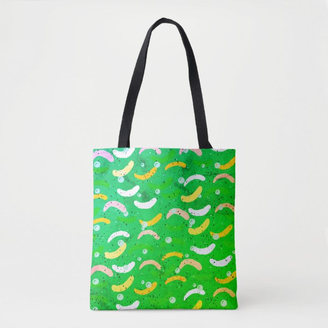 Farbenfrohe abstrakte Formen trendy Art Stilgrün Tasche (Vorderseite)