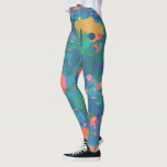 Farbenfrohe Abstrakte Formen von Boho Leggings<br><div class="desc">Wilde und laute Maximalismus-Muster in trendigen bohmigen abstrakten Formen in Blau,  Grün,  Gelb und Orange.</div>