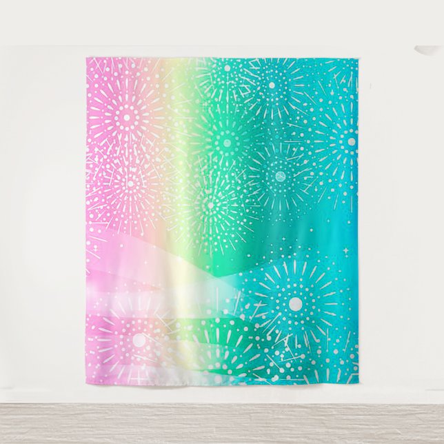 Farbenfrohe Abstrakte Foto-Hintergrund-Tapisserie Wandteppich (Vorderseite)