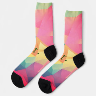 Farbenfrohe abstrakte geometrische Formen fügen de Socken