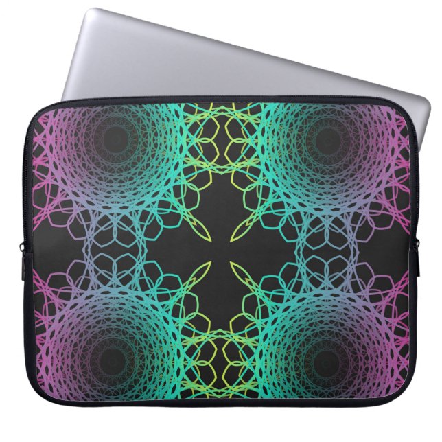 Farbenfrohe abstrakte geometrische Spitze nahtlose Laptopschutzhülle (Vorderseite)