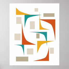 Farbenfrohe Abstrakte geometrische Winkel des Mitt Poster