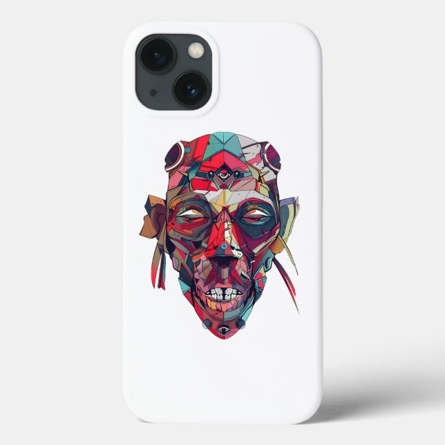 Farbenfrohe Abstrakte Gesichtskunst Case-Mate iPhone Hülle (Rückseite)
