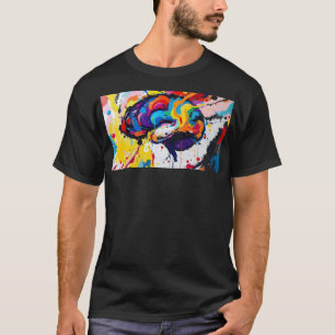 Farbenfrohe Abstrakte Hirnmalerei Autismus Bewusst T-Shirt