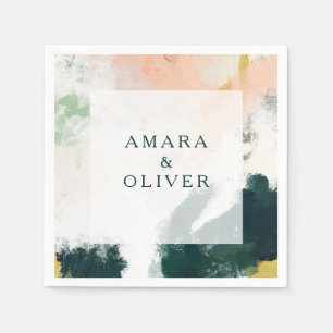 Farbenfrohe Abstrakte Hochzeit Napkins Serviette