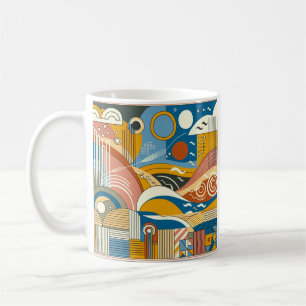 Farbenfrohe abstrakte Kaffee-Tee-Tasse Tasse Keram