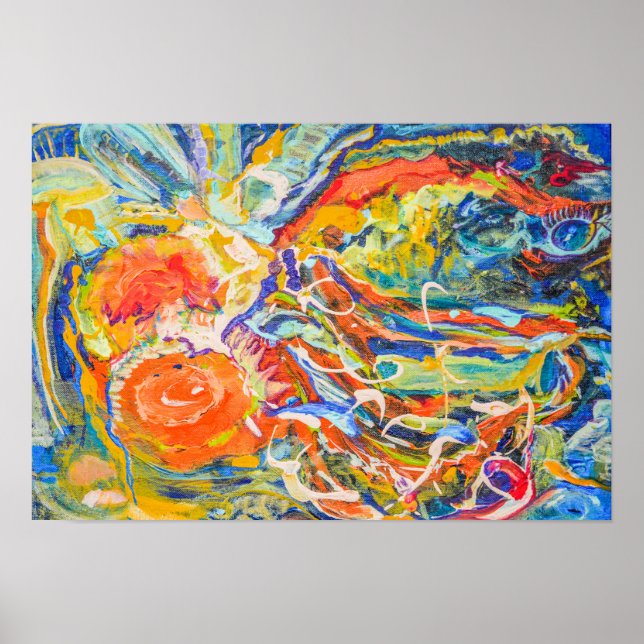 Farbenfrohe abstrakte Kunst 19" x 13" Poster (Vorne)