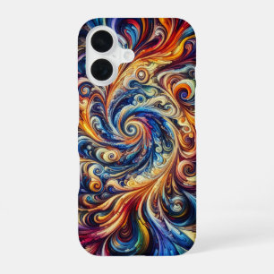 Farbenfrohe Abstrakte Kunst iPhone 16 Hülle
