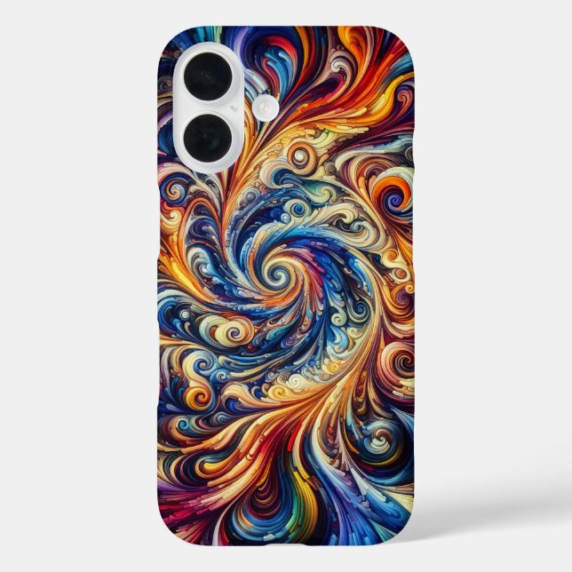 Farbenfrohe Abstrakte Kunst iPhone 16 Hülle (Rückseite)